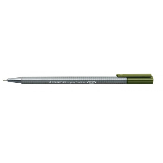 Tűfilc, 0,3 mm, STAEDTLER "Triplus", olivazöld