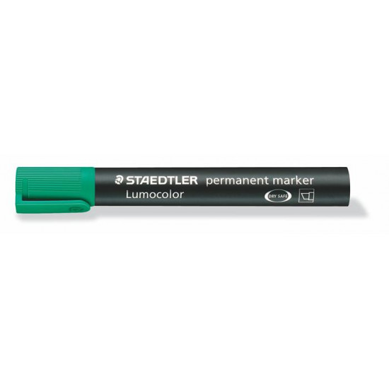 Alkoholos marker, 2-5 mm, vágott, STAEDTLER "Lumocolor 350", zöld