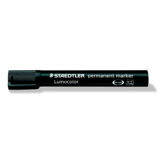 Alkoholos marker, 2-5 mm, vágott, STAEDTLER "Lumocolor 350", fekete