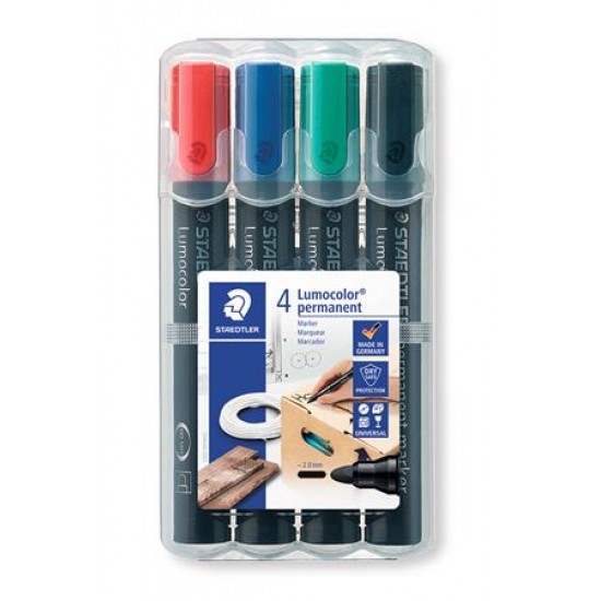 Alkoholos marker készlet, 2 mm, kúpos, STAEDTLER "Lumocolor 352", 4 különböző szín