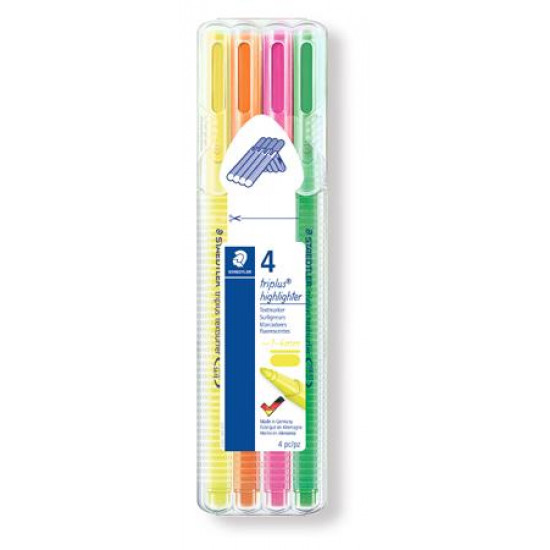 Szövegkiemelő készlet, 1-4 mm, STAEDTLER "Triplus", 4 különböző szín
