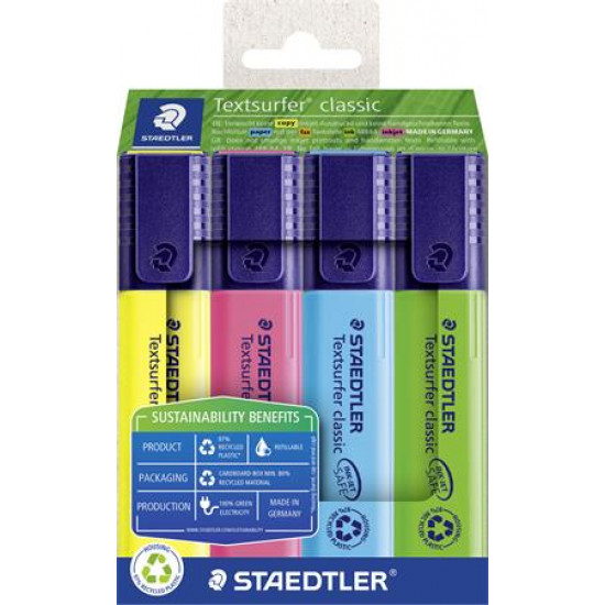 Szövegkiemelő készlet, 1-5 mm, STAEDTLER "Textsurfer® classic 364 R" 4 különböző szín