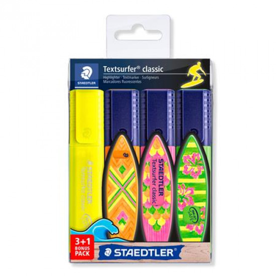 Szövegkiemelő készlet, 1-5 mm, STAEDTLER "Textsurfer® Classic 364", 3+1 szín Szövegkiemelő készlet, 1-5 mm, STAEDTLER "Textsurfer® Classic 364", 3+1 szín