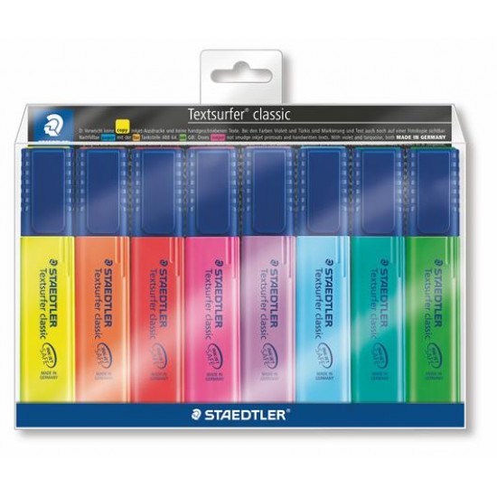 Szövegkiemelő készlet, 1-5 mm, STAEDTLER "Textsurfer Classic", 8 különböző szín