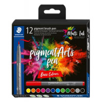 Ecsetirón készlet, STAEDTLER "Pigment brush 371", 12 különböző alapszín Ecsetirón készlet, STAEDTLER "Pigment brush 371", 12 különböző alapszín