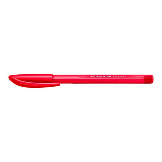 Golyóstoll, 0,3 mm, kupakos, STAEDTLER "Ball", piros