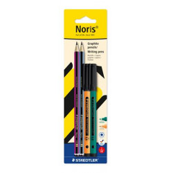 Grafitceruza és tűfilc készlet, STAEDTLER "Noris® colour edition set", narancs+zöld tűfilc