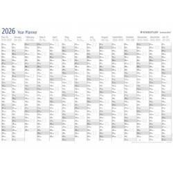 Éves tervezőtábla, törölhető, angol nyelvű, 84x60 cm, STAEDTLER "Lumocolor® 641 YP", 2026