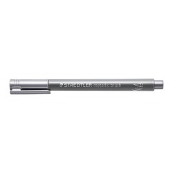 Dekormarker, 1-6 mm, STAEDTLER "Design Journey Metallic Brush", ezüst