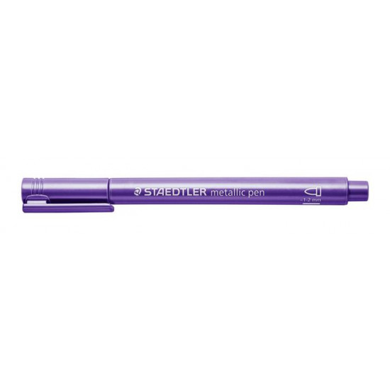 Dekormarker, 1-2 mm, kúpos, STAEDTLER "8323", metállila
