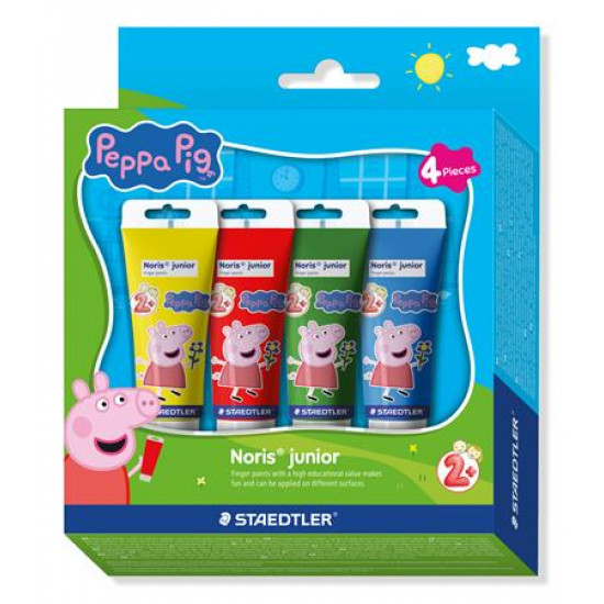 Ujjfesték, STAEDTLER "Noris® Junior 8814", Peppa malac, 4 szín