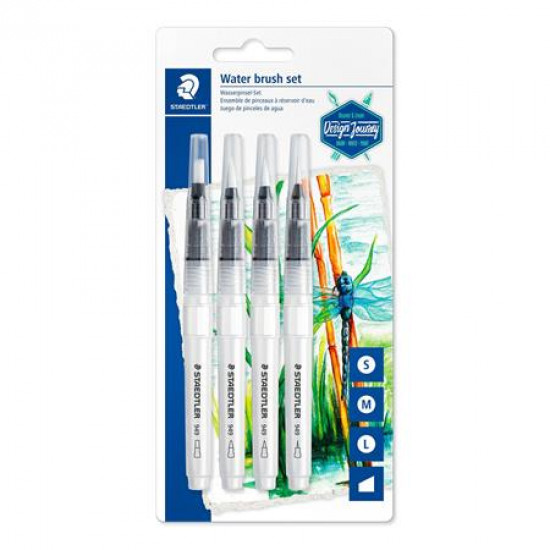Ecsetkészlet, vízzel tölthető, STAEDTLER, "Design Journey", 4 különböző méret