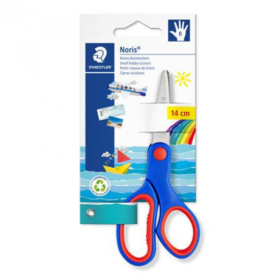 Olló, iskolai, 14 cm, STAEDTLER "Noris Club", kék