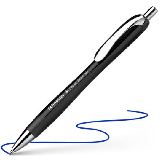 Golyóstoll, 0,7 mm, nyomógombos, SCHNEIDER "Slider Rave XB", fekete, kék Golyóstoll, 0,7 mm, nyomógombos, SCHNEIDER "Slider Rave XB", fekete, kék