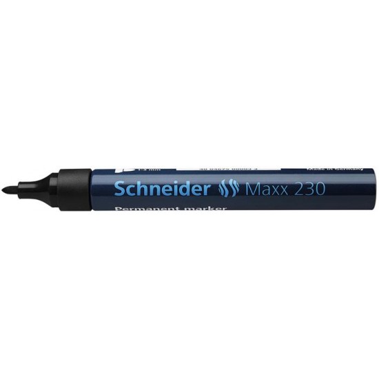 Alkoholos marker, 1-3 mm, fémházas, SCHNEIDER "Maxx 230", fekete