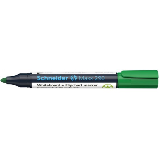 Tábla- és flipchart marker, 2-3 mm, kúpos, SCHNEIDER "Maxx 290", zöld