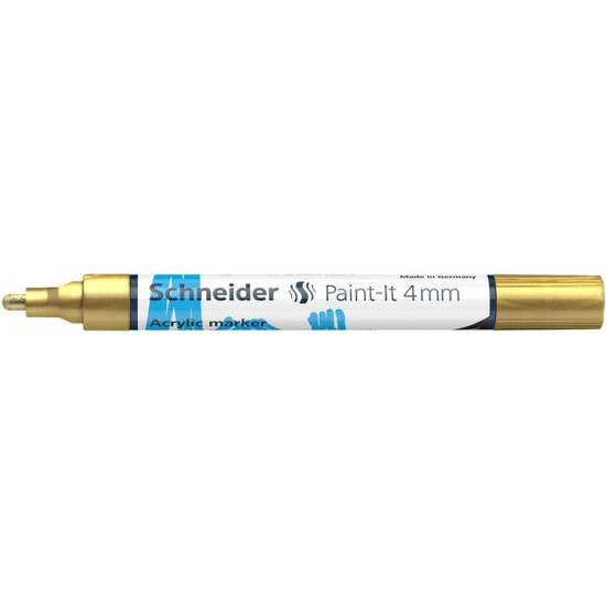 Akril marker, 4 mm, SCHNEIDER "Paint-It 320", arany