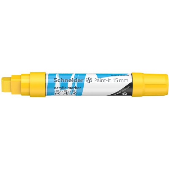 Akril marker, 15 mm, SCHNEIDER "Paint-It 330", sárga