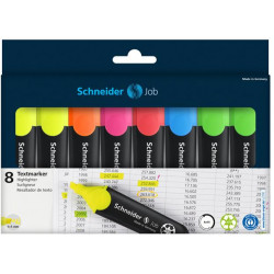 Szövegkiemelő készlet, 1-5 mm, SCHNEIDER "Job 150", 6+2 szín