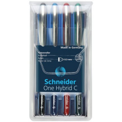 Rollertoll készlet, 0,3 mm, SCHNEIDER "One Hybrid C", 4 szín Rollertoll készlet, 0,3 mm, SCHNEIDER "One Hybrid C", 4 szín