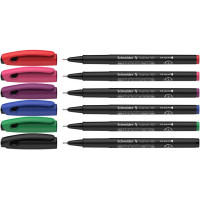 Tűfilc készlet, 0,4 mm, SCHNEIDER "Topliner 967", 6 különböző szín Tűfilc készlet, 0,4 mm, SCHNEIDER "Topliner 967", 6 különböző szín