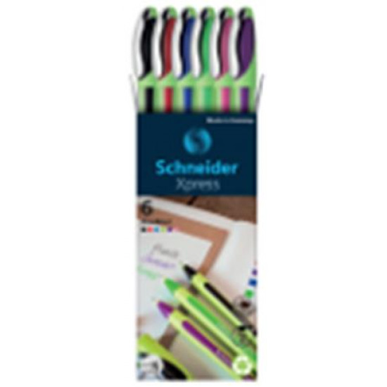 Tűfilc készlet, 0,8 mm, SCHNEIDER "Xpress", 6 különböző szín