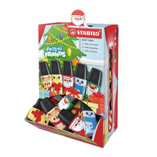 Szövegkiemelő display, 2-5 mm, STABILO "Boss Mini Frosty Friends", 5 különböző szín
