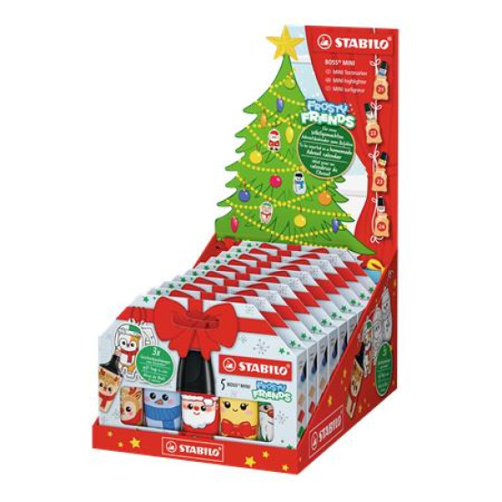 Szövegkiemelő készlet display, 2-5 mm, STABILO "Boss Mini Frosty Friends"