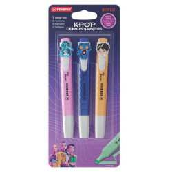 Szövegkiemelő készlet, 1-4 mm, STABILO "Swing Cool" "K-Pop démonvadászok", Saja Boys