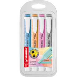 Szövegkimelő készlet, 1-4 mm, STABILO "Swing cool Pastel", 4 különböző szín Szövegkimelő készlet, 1-4 mm, STABILO "Swing cool Pastel", 4 különböző szín