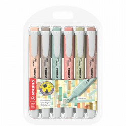 Szövegkiemelő készlet, 1-4 mm, STABILO "Swing cool NatureCOLORS", 6 különböző szín