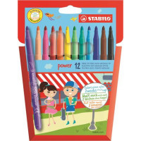 Filctoll készlet, 2 mm, STABILO "Power", 12 különböző szín Filctoll készlet, 2 mm, STABILO "Power", 12 különböző szín