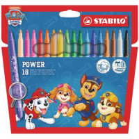 Filctoll készlet, vastag, 2 mm, STABILO "Power", Mancs őrjárat, 18 különböző szín