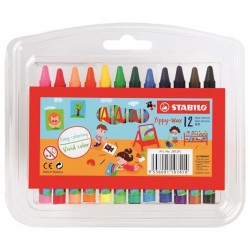 Zsírkréta, STABILO "Yippy-wax", 12 különböző szín Zsírkréta, STABILO "Yippy-wax", 12 különböző szín
