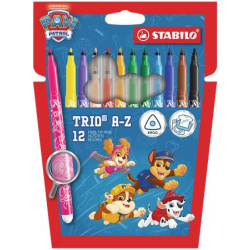 Filctoll készlet, 0,7 mm, STABILO "Trio A-Z", Mancs őrjárat, 12 különböző szín Filctoll készlet, 0,7 mm, STABILO "Trio A-Z", Mancs őrjárat, 12 különböző szín