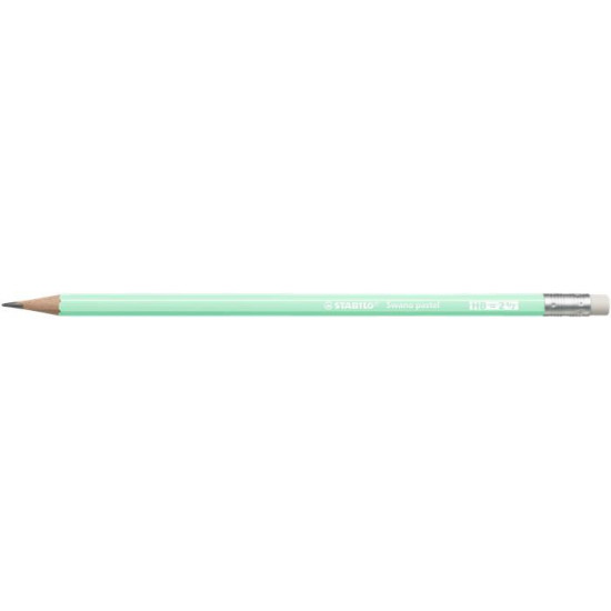 Grafitceruza radírral, HB, hatszögletű, STABILO "Swano Pastel", zöld