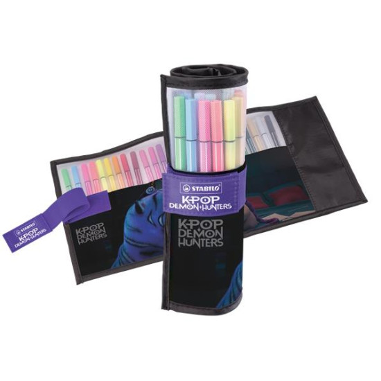 Filctoll készlet, felcsavarható szett, 1 mm, STABILO "Pen 68" "K-Pop démonvadászok", 25 különböző szín Filctoll készlet, felcsavarható szett, 1 mm, STABILO "Pen 68" "K-Pop démonvadászok", 25 különböző szín
