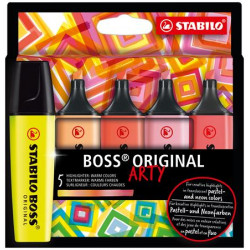 Szövegkiemelő készlet, 2-5 mm, STABILO "BOSS original Arty", 5 meleg szín