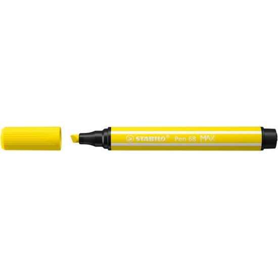 Rostirón, 1-5 mm, vágott hegy, STABILO "Pen 68 MAX", citromsárga