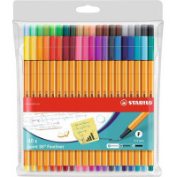 Tűfilc készlet, 0,4 mm, STABILO "Point 88", 40 különböző szín