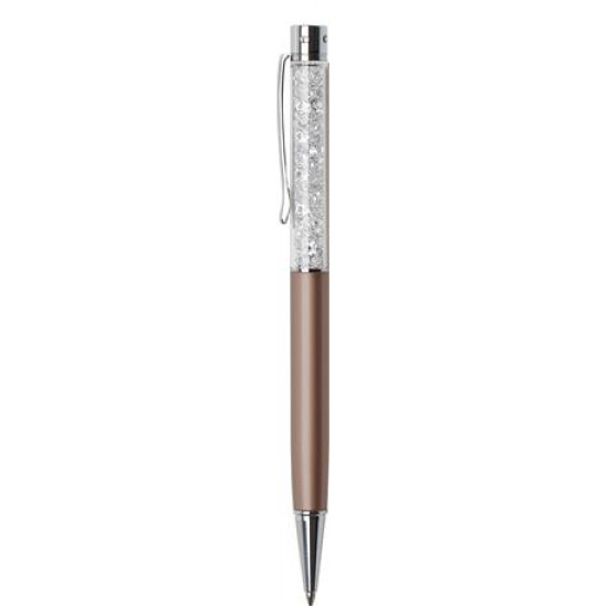 Golyóstoll, rózsa-arany, felül fehér SWAROVSKI® kristállyal töltve, 14 cm, ART CRYSTELLA® Golyóstoll, rózsa-arany, felül fehér SWAROVSKI® kristállyal töltve, 14 cm, ART CRYSTELLA®