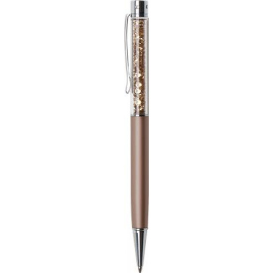 Golyóstoll, rózsa-arany, felül topáz SWAROVSKI® kristállyal töltve, 14 cm, ART CRYSTELLA® Golyóstoll, rózsa-arany, felül topáz SWAROVSKI® kristállyal töltve, 14 cm, ART CRYSTELLA®