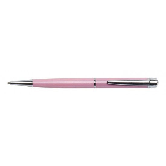 Golyóstoll, rózsaszín "Lille Pen", fehér SWAROVSKI® kristállyal, 14cm, ART CRYSTELLA®