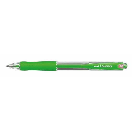 Golyóstoll, 0,3 mm, nyomógombos, UNI "SN-100 Laknock", zöld