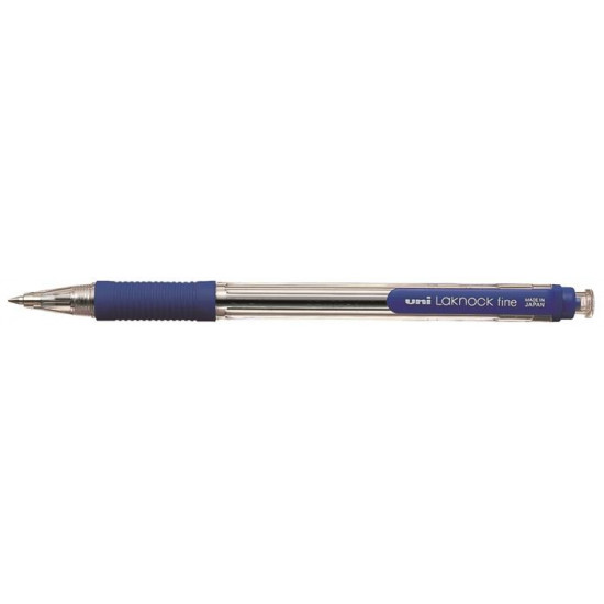 Golyóstoll, 0,4 mm, nyomógombos, UNI "SN-101 Laknock Fine", kék
