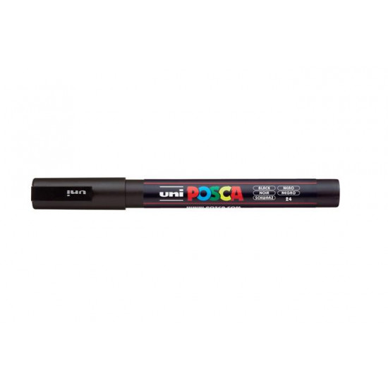 Dekormarker, 0,9-1,3 mm, UNI "Posca PC-3M", fekete