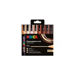 Dekormarker készlet, 1,8-2,5 mm, UNI "Posca PC-5M", 8 különböző portré szín