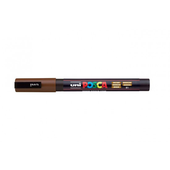 Dekormarker, 1,8-2,5 mm, UNI "Posca PC-5M", barna