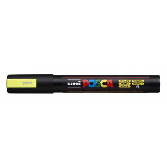 Dekormarker, 1,8-2,5 mm, UNI "Posca PC-5M", fluor sárga