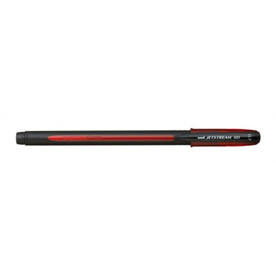Golyóstoll, 0,3 mm, kupakos, UNI "SX-101 Jetstream", piros